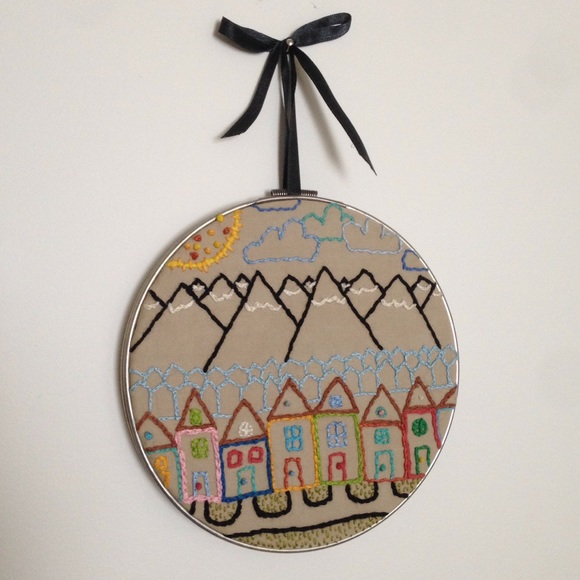 The Artyologist Other - "The Village" Embroidered Wall Hanging